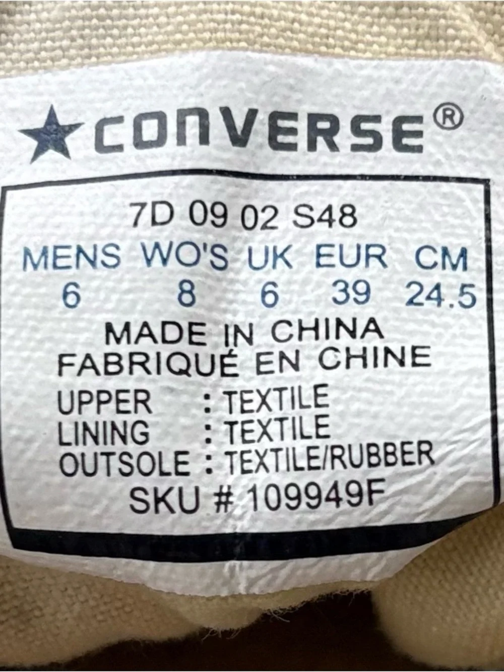 Converse Black and White Textile Low-Top Sneakers - Picture 6 of 6